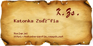 Katonka Zsófia névjegykártya