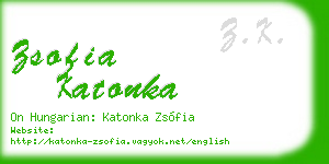 zsofia katonka business card